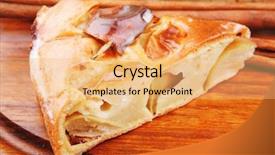  Presentation with gourmet sweet dessert bakery food - PPT theme consisting of sweet food apple pie cuts background and a  colored foreground
