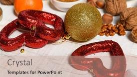  Presentation with dried food - Beautiful slides featuring sweet-food-background-for-christmas backdrop and a coral colored foreground