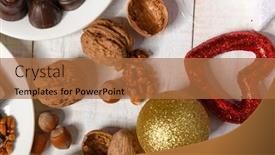  Presentation with dried food - Audience pleasing presentation theme consisting of sweet-food-background-for-christmas backdrop and a coral colored foreground