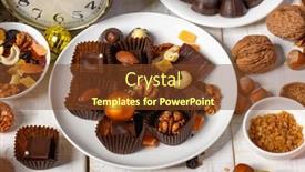  Presentation with christmas chocolate - Presentation design consisting of sweet-food-background-for-christmas background and a tawny brown colored foreground