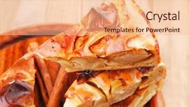  Presentation with gourmet sweet dessert bakery food - Audience pleasing presentation theme consisting of sweet food cuts of apple backdrop and a lemonade colored foreground