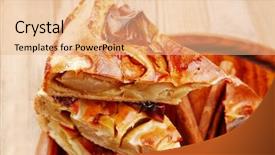  Presentation with sweet - Beautiful slides featuring sweet food cuts of apple backdrop and a coral colored foreground