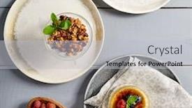  Presentation with thai food - Theme having sweet-food-desserts-in-ceramic background and a light gray colored foreground