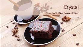  Presentation with coffee chocolate - Presentation enhanced with sweet food hot black fragrant background and a lemonade colored foreground