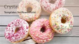  Presentation with junk food - Presentation design having sweet-food-junk-food background and a lemonade colored foreground