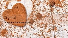  Presentation with food cocoa - Presentation design consisting of sweet-food-top-view-background background and a coral colored foreground