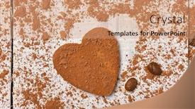  Presentation with food cocoa - Presentation enhanced with sweet-food-top-view-background background and a coral colored foreground