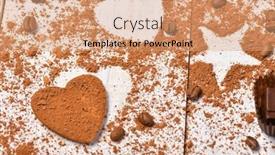  Presentation with food cocoa - Slides having sweet-food-top-view-background background and a coral colored foreground