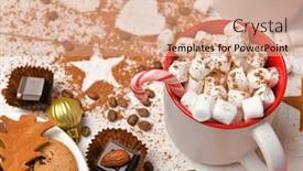  Presentation with food cocoa - Colorful slide deck enhanced with sweet-food-top-view-background backdrop and a coral colored foreground