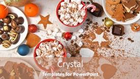  Presentation with food cocoa - Amazing presentation theme having sweet-food-top-view-background backdrop and a coral colored foreground