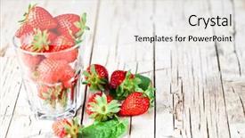  Presentation with rustic healthy - PPT theme consisting of sweet food vitamins and fruity background and a sky blue colored foreground