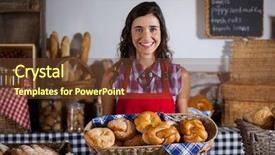  Presentation with staff - Cool new theme with sweet foods in bake backdrop and a tawny brown colored foreground