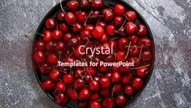  Presentation with cherry - PPT theme featuring sweet-fresh-cherry background and a tawny brown colored foreground