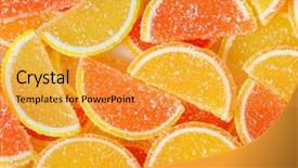  Presentation with lemon - PPT theme with sweet fruit lemon marmalade - food background and a gold colored foreground