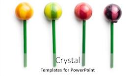  Presentation with sweet - PPT theme enhanced with sweet-fruity-lollipops-isolated background and a white colored foreground