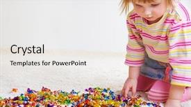  Presentation with sweet candy - Slides enhanced with sweet girl choosing candy background and a white colored foreground