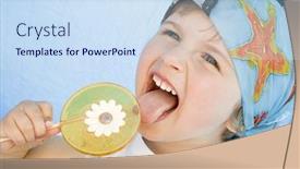  Presentation with lollipop - Cool new presentation with sweet girl with lollipop backdrop and a sky blue colored foreground