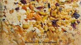  Presentation with halva - Beautiful PPT layouts featuring sweet-halva-textured-background-close backdrop and a gold colored foreground