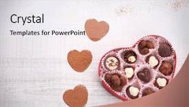 Presentation with sweet candy - Presentation consisting of sweet heart shaped candies background and a white colored foreground