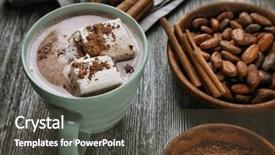  Presentation with home - Slide set enhanced with sweet home - composition with tasty cocoa drink background and a tawny brown colored foreground