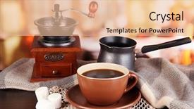  Presentation with coffee cup diary - Audience pleasing presentation design consisting of sweet home - cup of coffee with scarf backdrop and a lemonade colored foreground