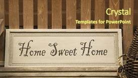  Presentation with saying - Theme featuring sweet home at flea market background and a tawny brown colored foreground