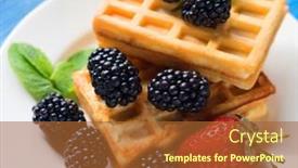  Presentation with white plate - Slide set enhanced with sweet-homemade-berry-belgian-waffle background and a red colored foreground