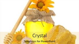  Presentation with honeycomb - Audience pleasing presentation theme consisting of beautiful series of hand-made flower girl on the ears on a white background backdrop and a wine colored foreground