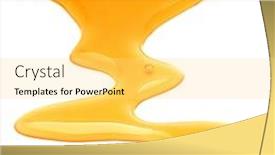  Presentation with honey - Beautiful presentation theme featuring sweet-honey-isolated-on-white backdrop and a yellow colored foreground