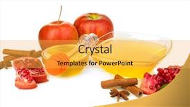  Presentation with apples dragonfruit - Audience pleasing presentation design consisting of sweet honey with pomegranate apples backdrop and a  colored foreground