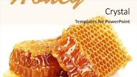 Presentation with honeycomb - Amazing theme having sweet honeycombs isolated on white backdrop and a blonde colored foreground