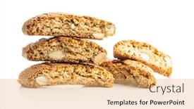  Presentation with almonds - Amazing presentation having sweet-italian-cantuccini-cookies-almonds backdrop and a yellow colored foreground