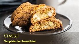  Presentation with almonds - Audience pleasing slide set consisting of sweet-italian-cantuccini-cookies-almonds backdrop and a tawny brown colored foreground