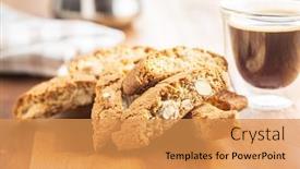  Presentation with almonds - Slides with sweet-italian-cantuccini-cookies-almonds background and a gold colored foreground