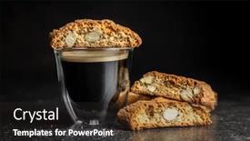  Presentation with almonds - Cool new presentation design with sweet-italian-cantuccini-cookies-almonds backdrop and a dark gray colored foreground