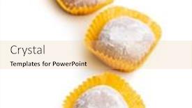  Presentation with gourmet sweet dessert bakery food - Presentation design consisting of sweet-japanese-mochi-dessert-isolated background and a yellow colored foreground