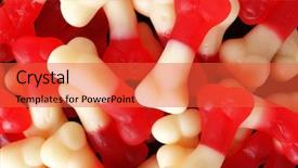  Presentation with kid bone - Audience pleasing theme consisting of sweet jelly bones background backdrop and a red colored foreground