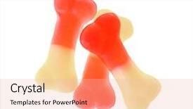  Presentation with jelly - Amazing slide deck having sweet jelly bones on white backdrop and a lemonade colored foreground