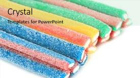  Presentation with jelly - Audience pleasing slide deck consisting of sweet jelly candies isolated on white backdrop and a seafoam green colored foreground