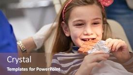  Presentation with sweet - Slides featuring sweet-little-girl-at-dentist background and a tawny brown colored foreground