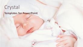  Presentation with baby sleeping - Cool new presentation theme with sweet little newborn baby sleeping in her bed backdrop and a lemonade colored foreground