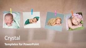  Presentation with newborn babies - Beautiful presentation featuring sweet memories - cards of newborn sleeping babies backdrop and a coral colored foreground