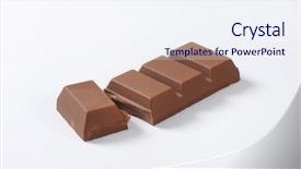  Presentation with chocolate milk - Presentation theme consisting of candy bars - sweet milk chocolate bar background and a sky blue colored foreground