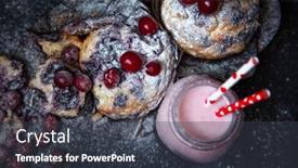  Presentation with muffin - Slides having sweet-muffin-with-cranberry background and a tawny brown colored foreground