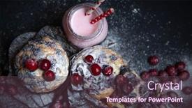  Presentation with muffin - Amazing PPT layouts having sweet-muffin-with-cranberry backdrop and a tawny brown colored foreground