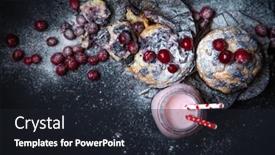  Presentation with muffin - Audience pleasing PPT layouts consisting of sweet-muffin-with-cranberry backdrop and a wine colored foreground