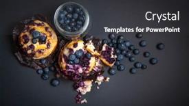 Presentation with gourmet sweet dessert bakery food - Beautiful PPT layouts featuring sweet-muffin-with-cranberry backdrop and a dark gray colored foreground