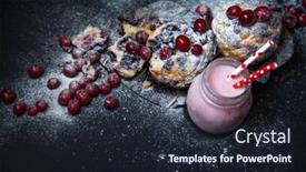  Presentation with muffin - Presentation design consisting of sweet-muffin-with-cranberry background and a wine colored foreground