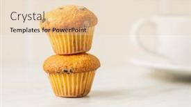  Presentation with muffins - Cool new PPT layouts with sweet-muffins-chocolate-cupcakes backdrop and a lemonade colored foreground