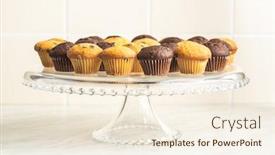  Presentation with muffins - PPT theme with sweet-muffins-chocolate-cupcakes background and a cream colored foreground